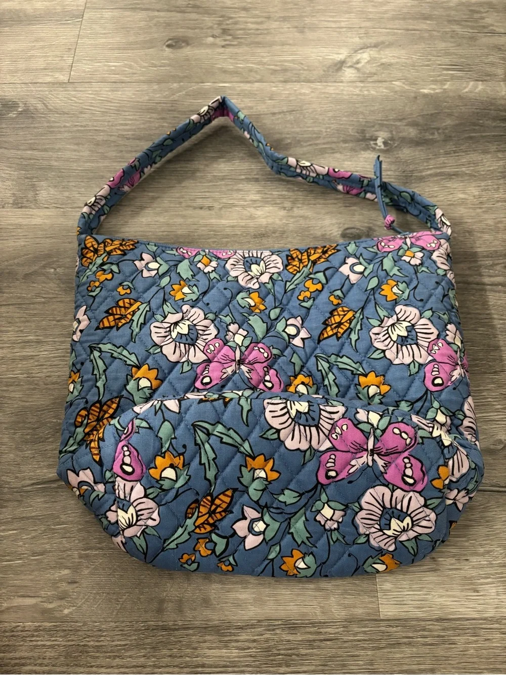 Vera bradley Quilted Floral Bucket Bag - Light Blue New